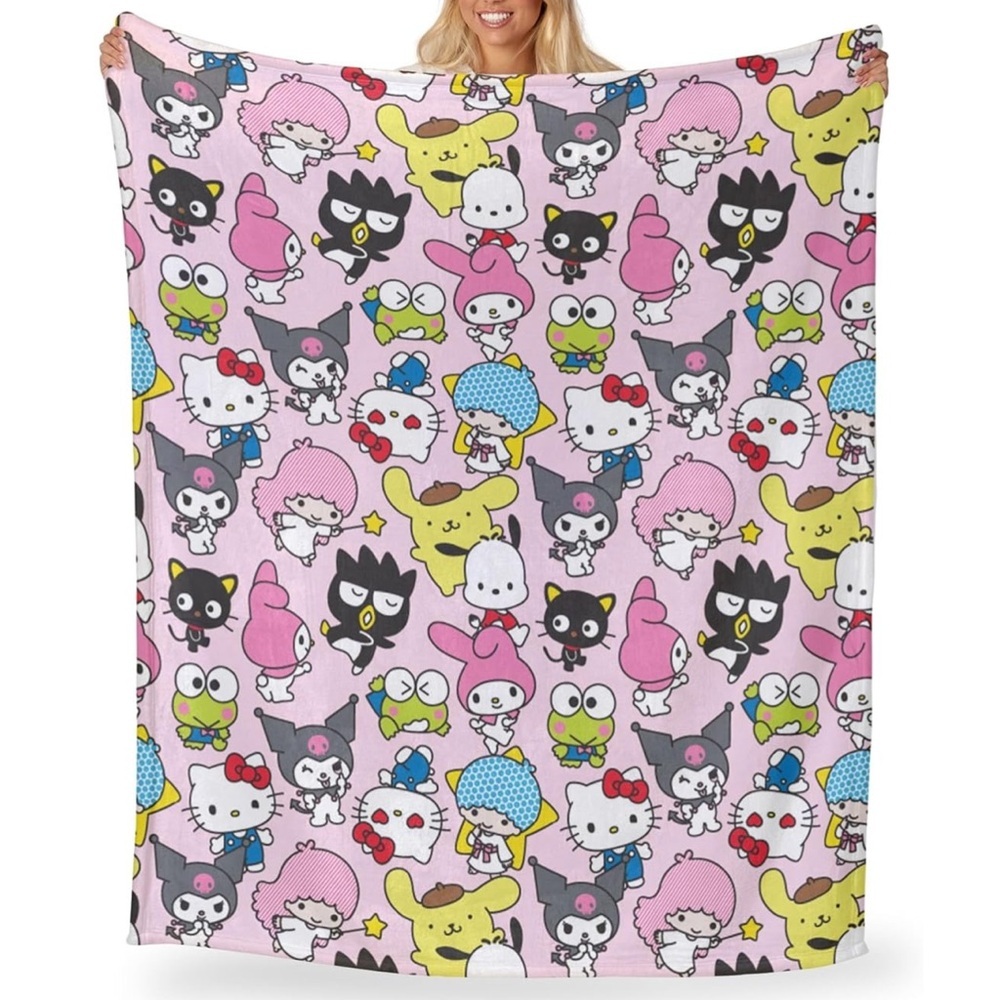 NWT Hello Kitty® & Friends Rainbow Magic Throw Blanket - Size 50”x 70” - Pink - Picture 2 of 8